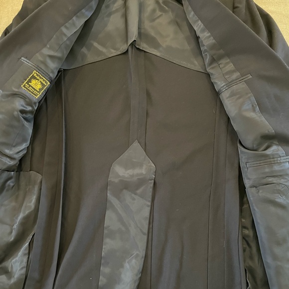 Oxxford Clothes Hand Made In USA Navy Wool Fawnskin Blazer Size 46 T $3295 - Picture 4 of 7